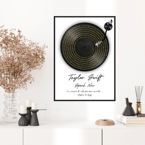 Affiche Paroles De Chansons Couple Personnalisé