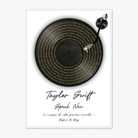 Affiche Paroles De Chansons Couple Personnalisé