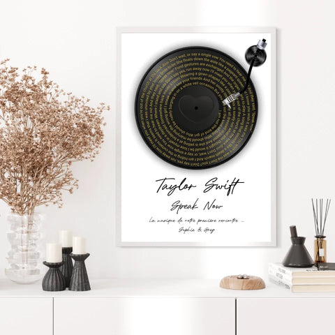 Affiche Paroles De Chansons Couple Personnalisé