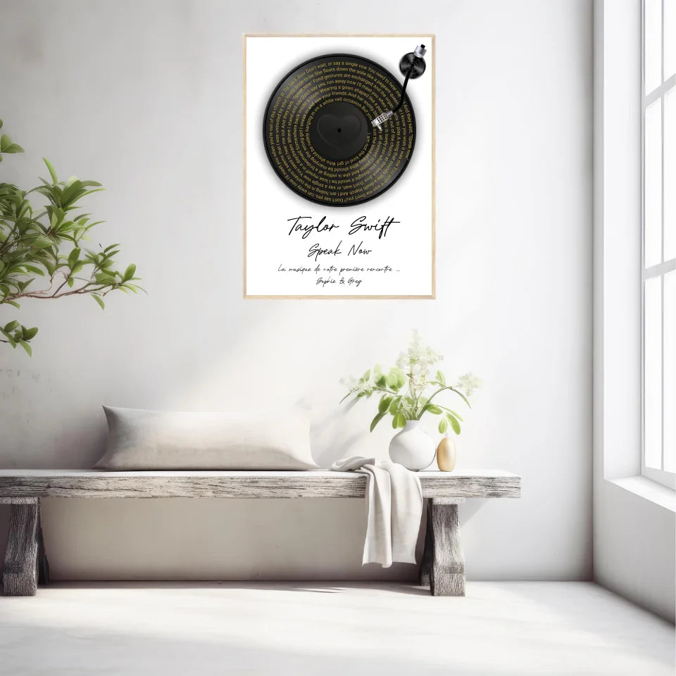Affiche Paroles De Chansons Couple Personnalisé