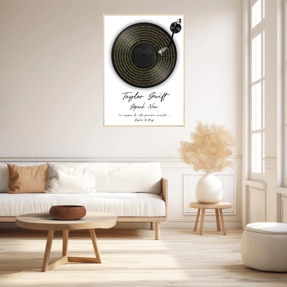 Affiche Paroles De Chansons Couple Personnalisé