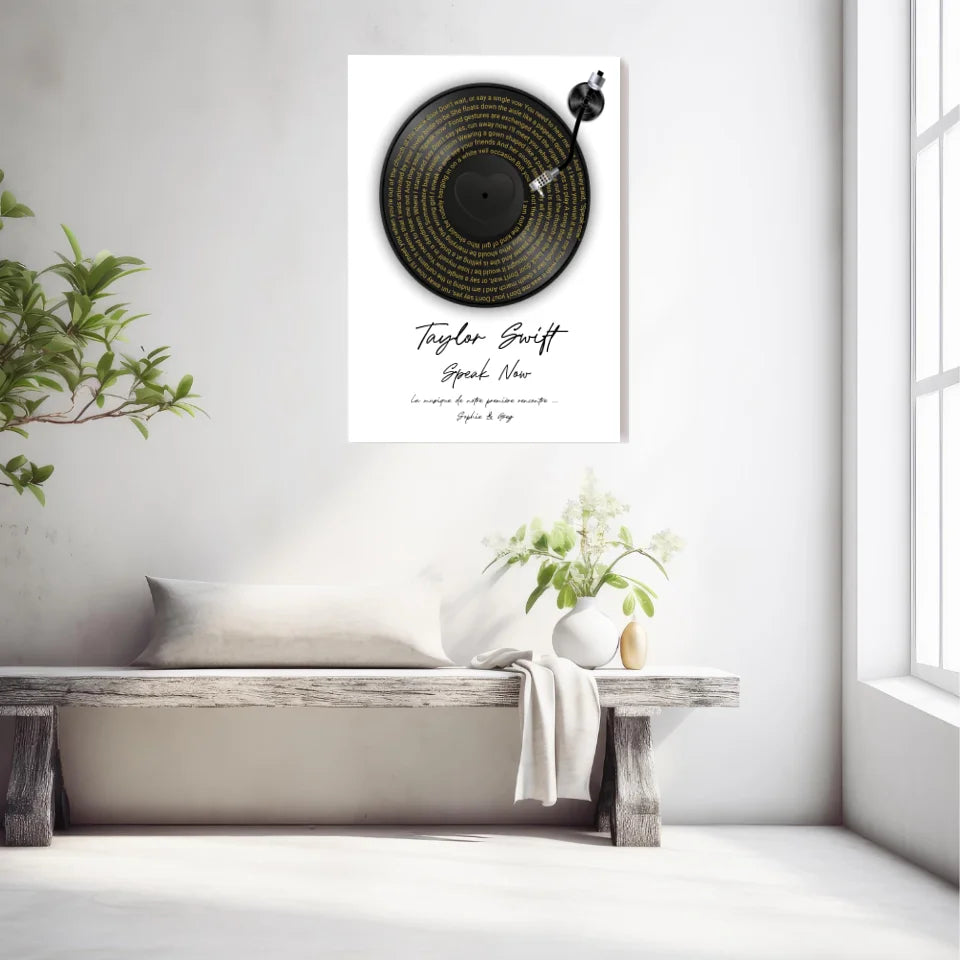 Affiche Paroles De Chansons Couple Personnalisé