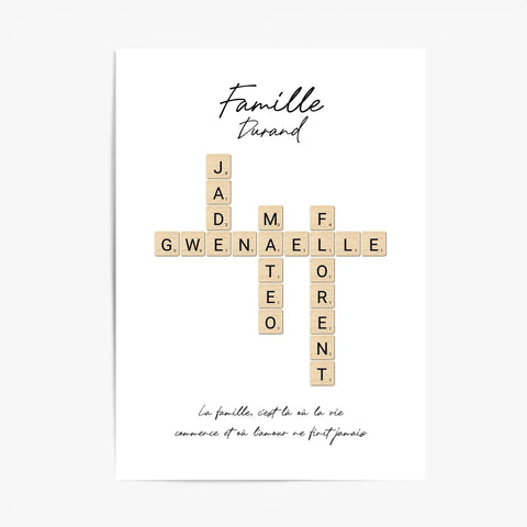 Tableau Personnalisé Scrabble Famille