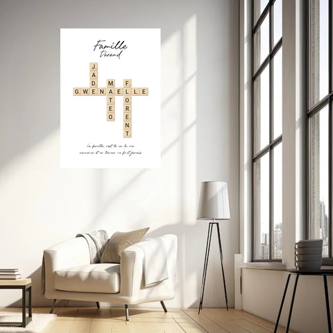 Tableau Personnalisé Scrabble Famille