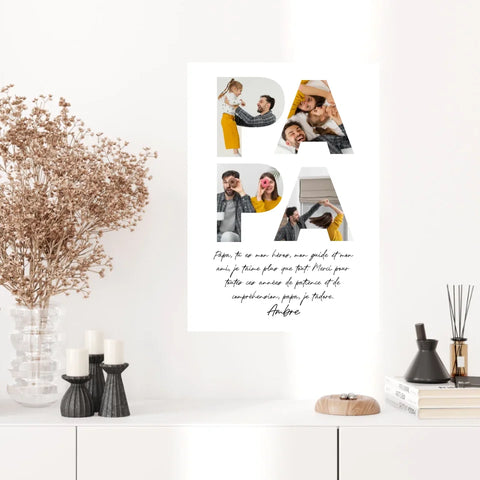 Tableau Famille Personnalisé Lettre Photo Papa