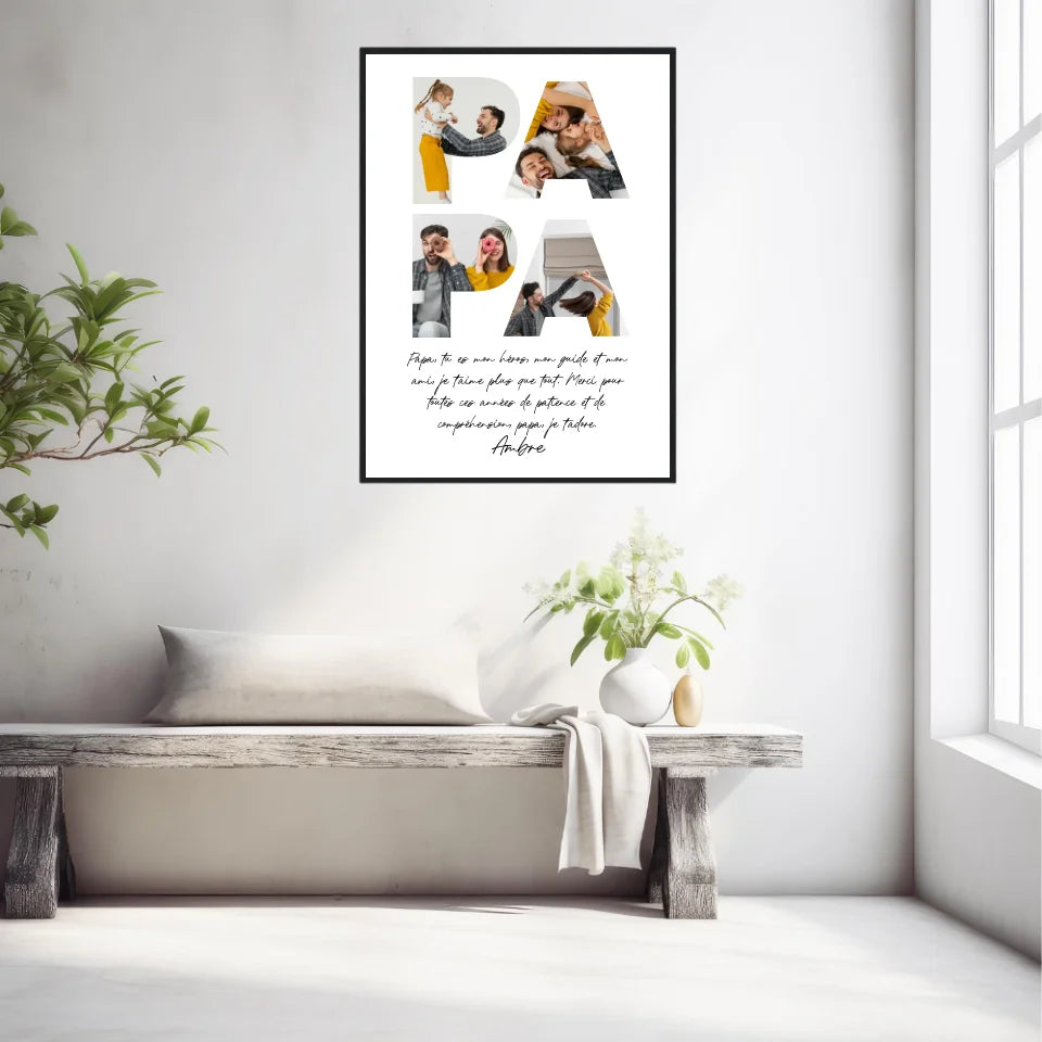 Tableau Famille Personnalisé Lettre Photo Papa
