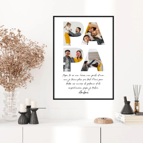 Tableau Famille Personnalisé Lettre Photo Papa