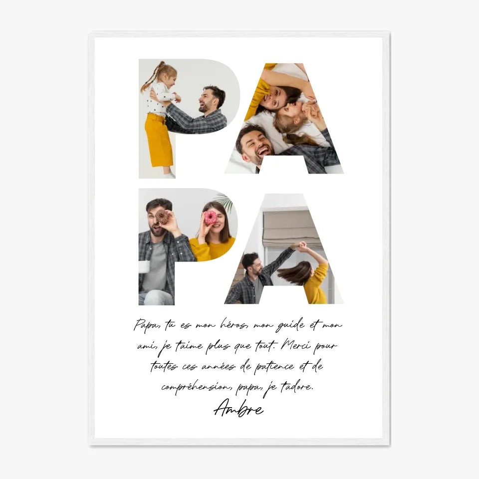 Tableau Famille Personnalisé Lettre Photo Papa