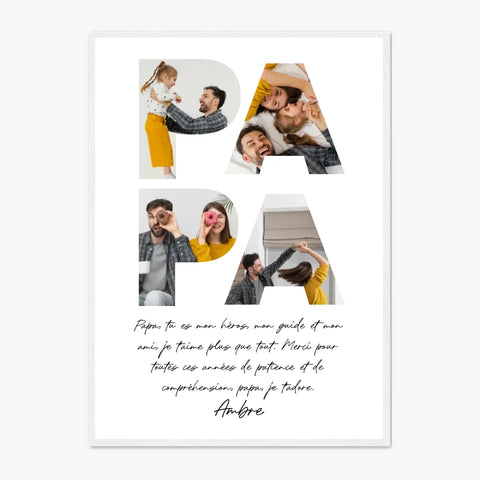 Tableau Famille Personnalisé Lettre Photo Papa