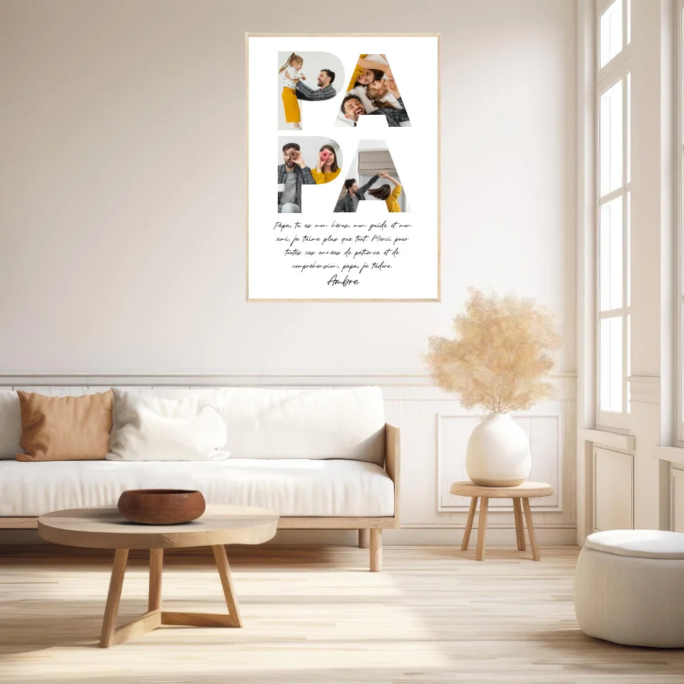 Tableau Famille Personnalisé Lettre Photo Papa