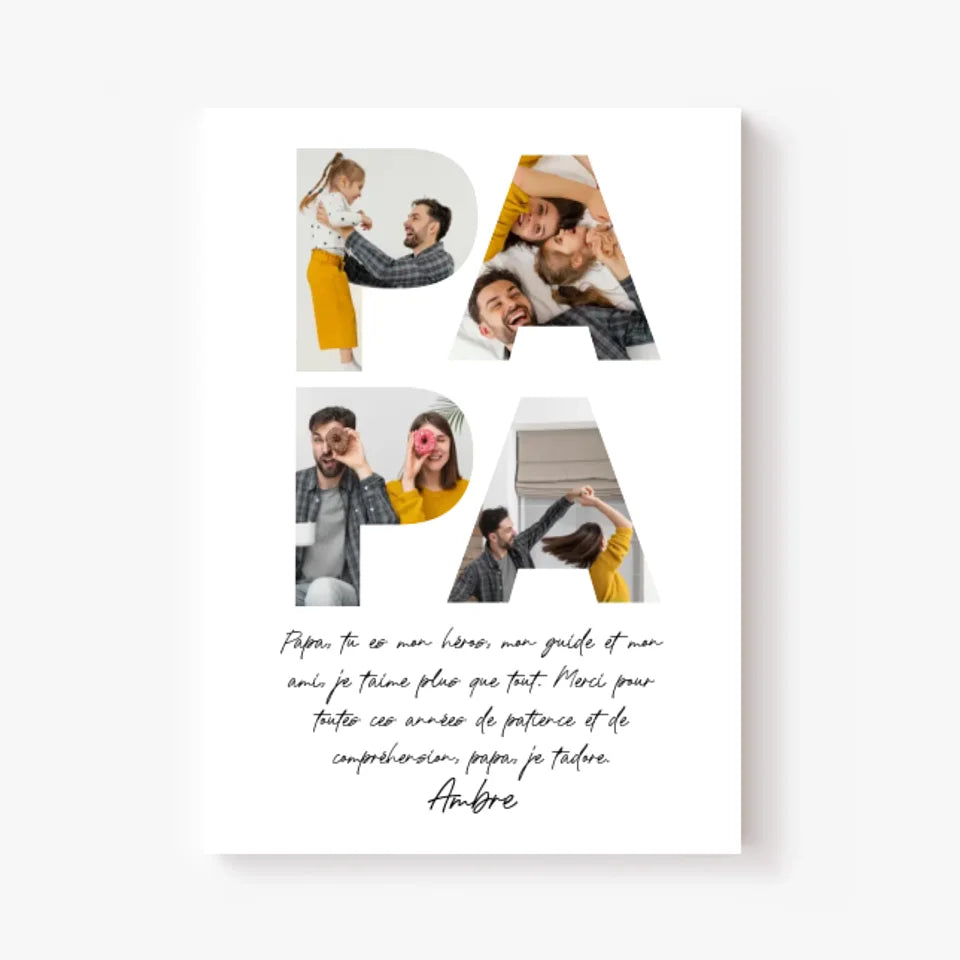 Tableau Famille Personnalisé Lettre Photo Papa