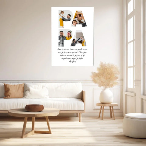 Tableau Famille Personnalisé Lettre Photo Papa