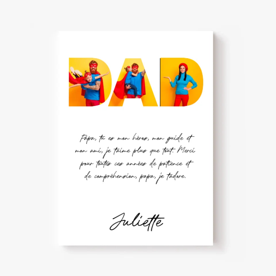 Tableau Famille Personnalisable Photo Dad