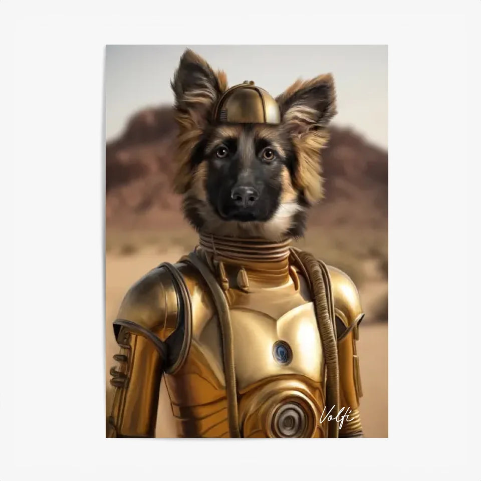 Tableau Animaux Portrait Personnalisé C-3PO