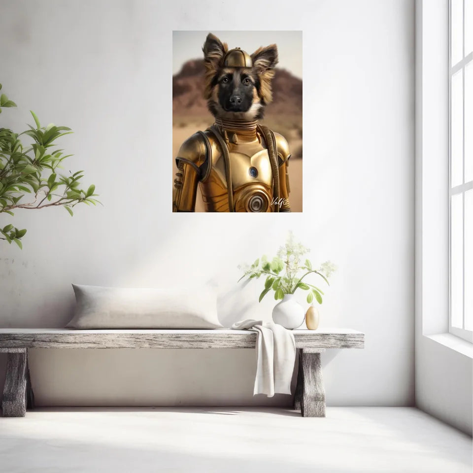 Tableau Animaux Portrait Personnalisé C-3PO