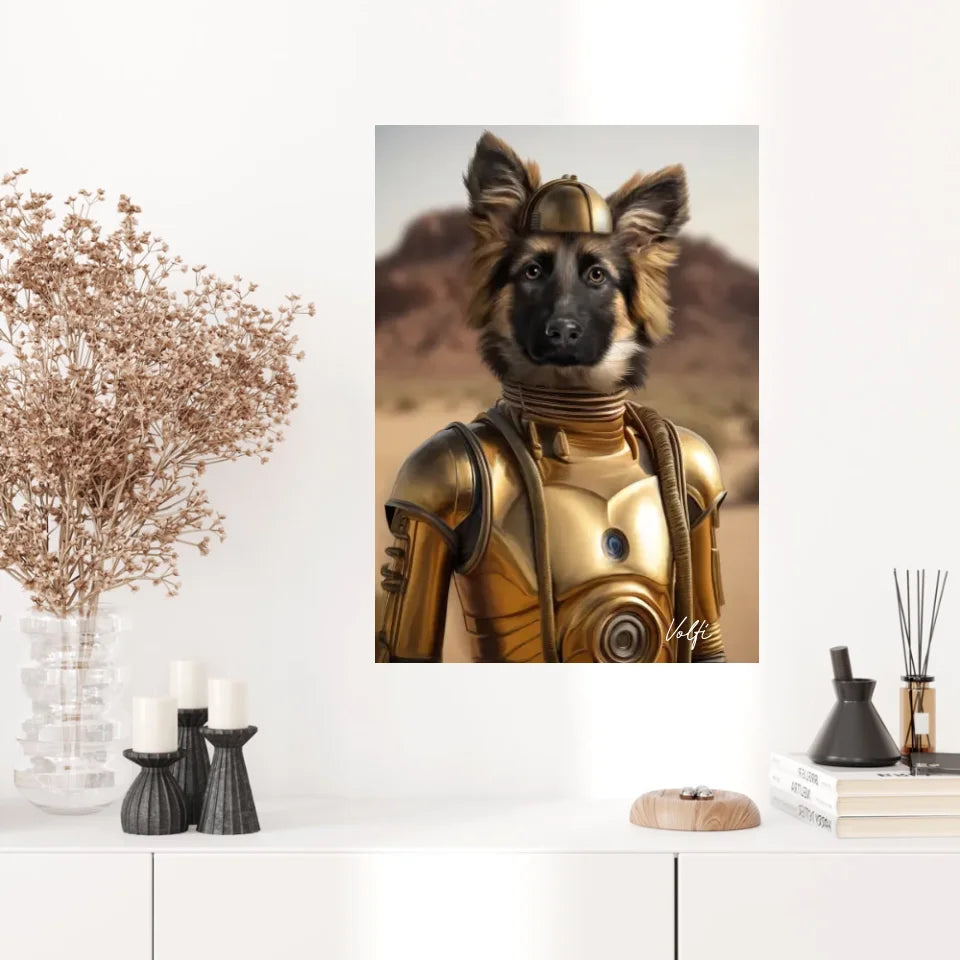 Tableau Animaux Portrait Personnalisé C-3PO