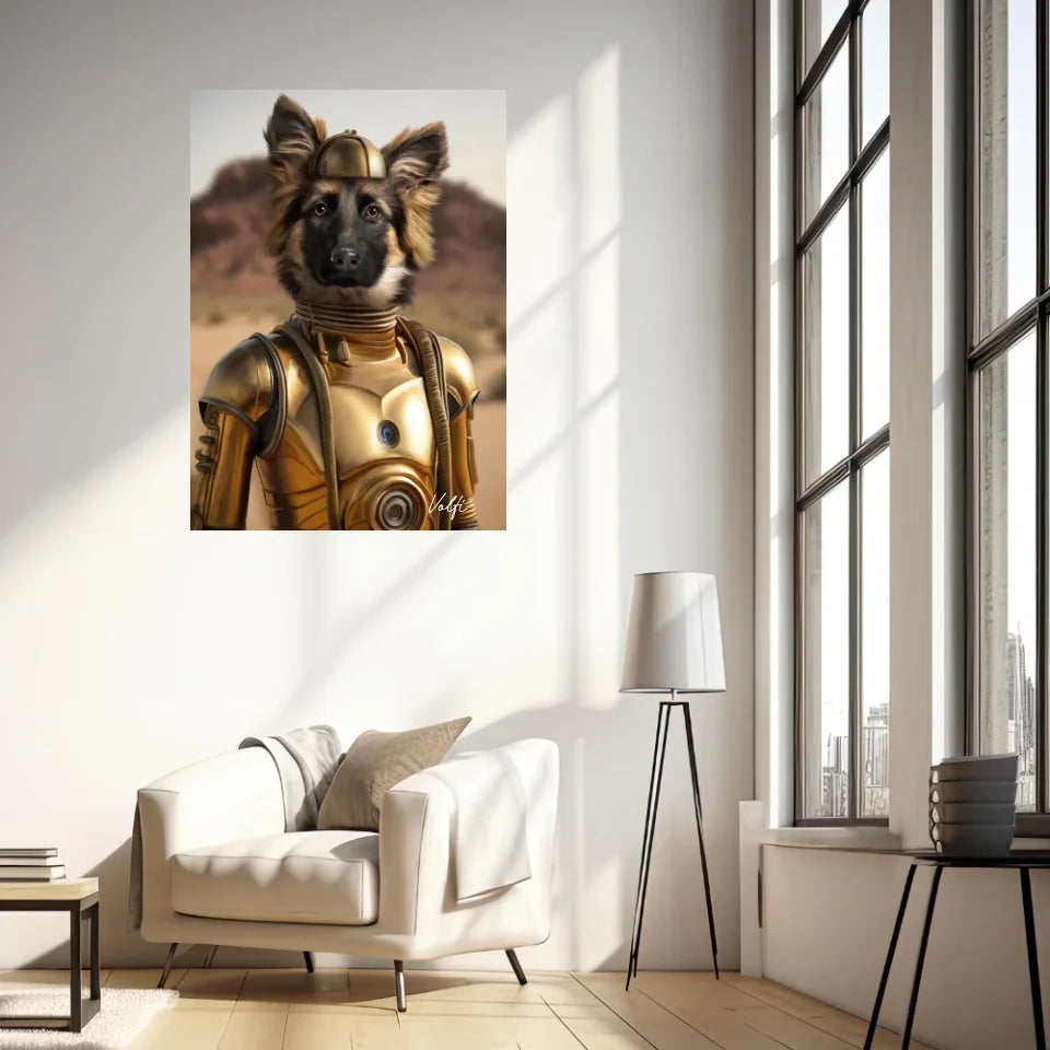 Tableau Animaux Portrait Personnalisé C-3PO