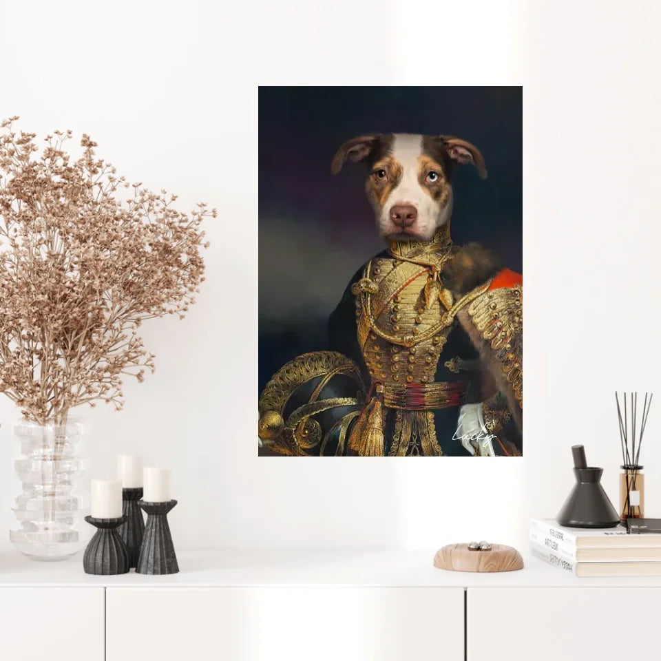 Tableau Animaux Portrait Personnalisé Renaissance Farquharson of Eastbury Dorset, 7th Hussars