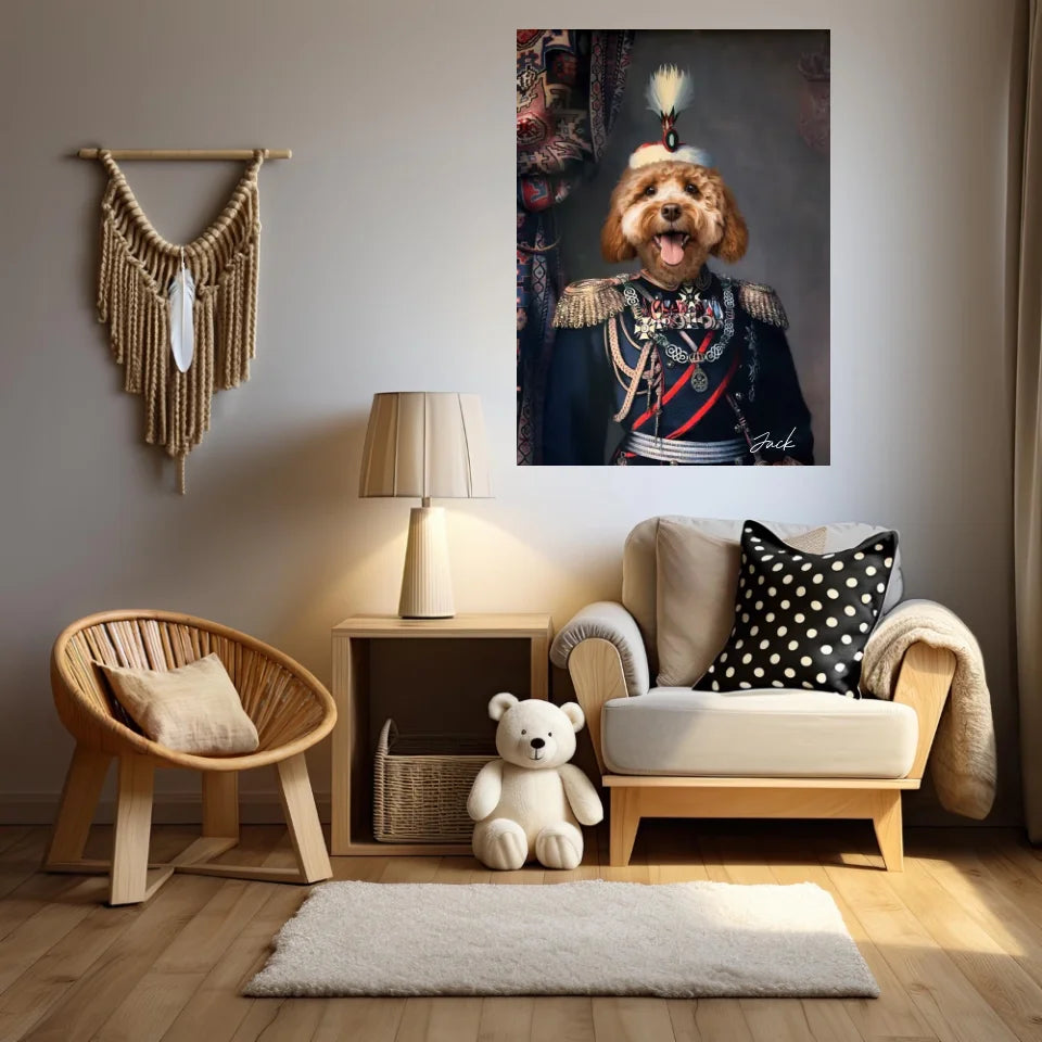 Tableau Animaux Portrait Personnalisé Renaissance Alexandre de Battenberg Prince de Bulgarie