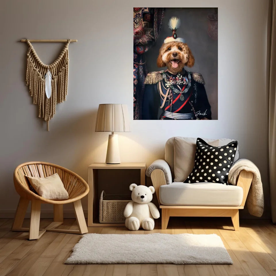 Tableau Animaux Portrait Personnalisé Renaissance Alexandre de Battenberg Prince de Bulgarie