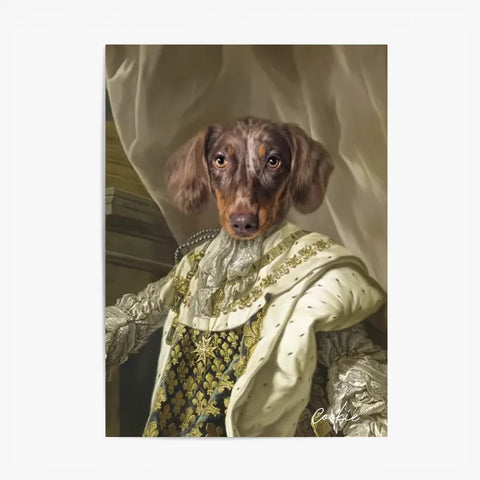 Tableau Animaux Portrait Personnalisé Renaissance Roi Louis XVI de France