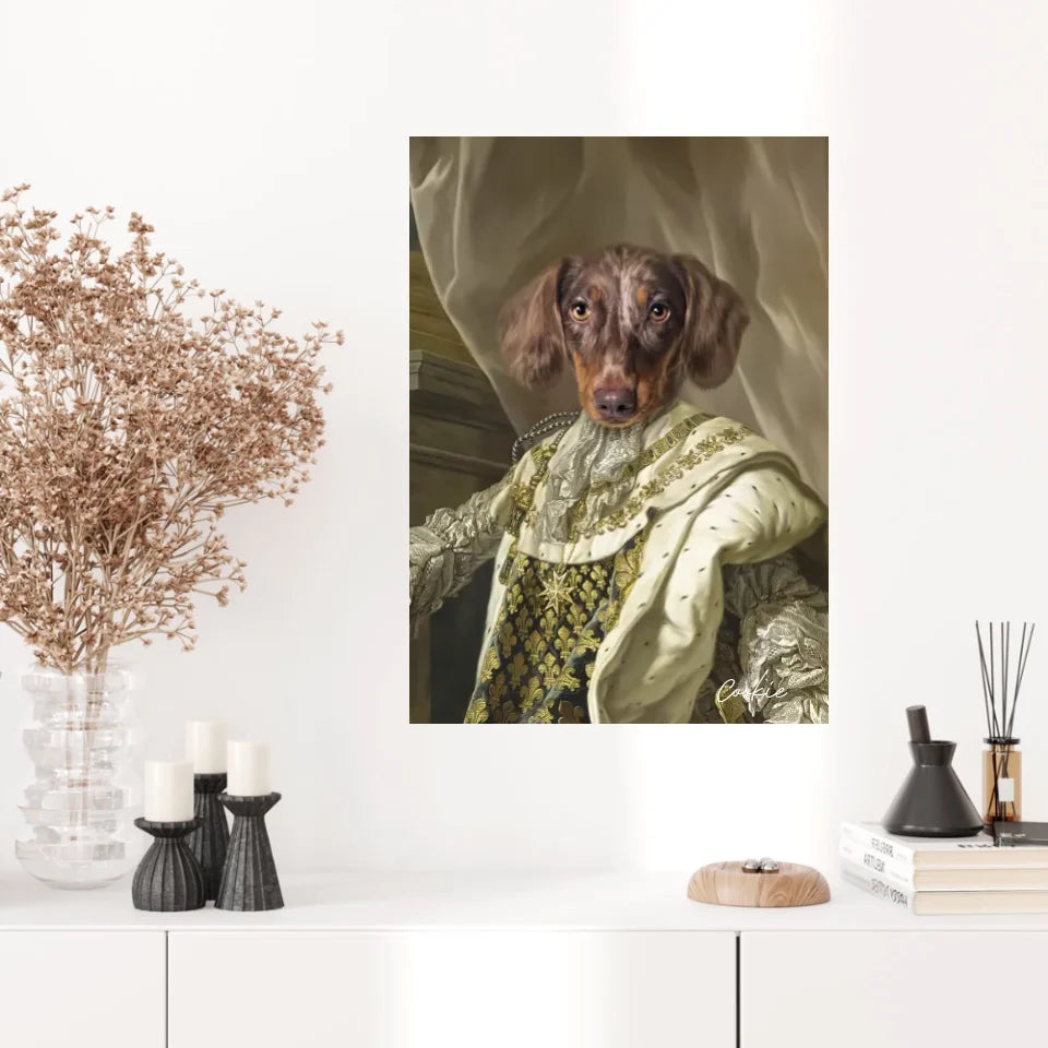 Tableau Animaux Portrait Personnalisé Renaissance Roi Louis XVI de France