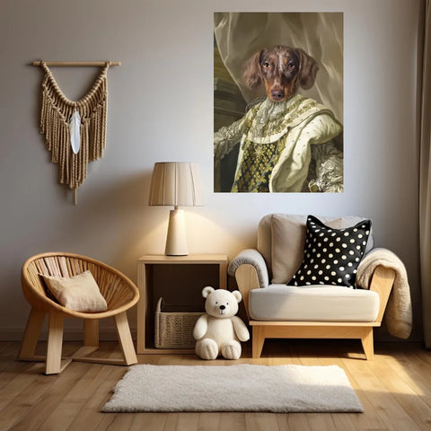 Tableau Animaux Portrait Personnalisé Renaissance Roi Louis XVI de France