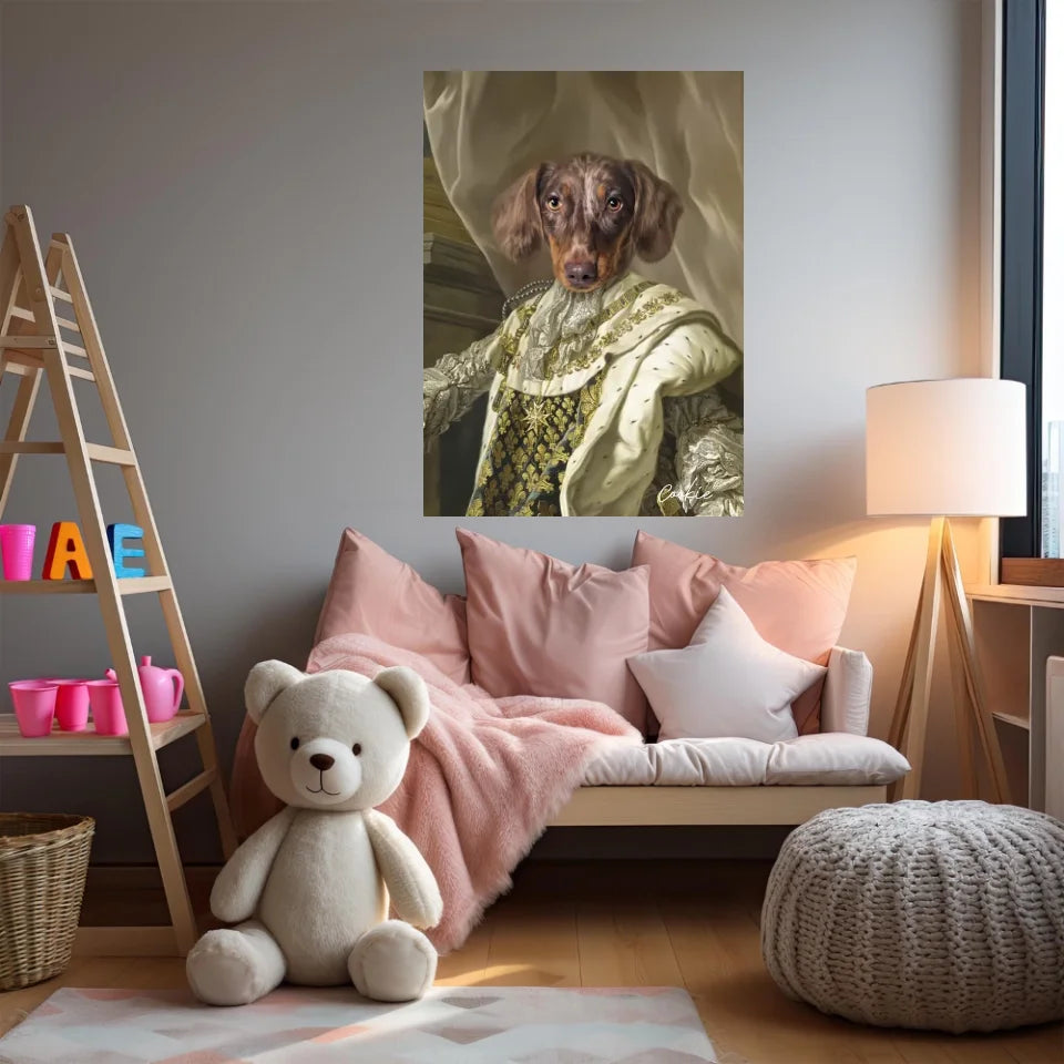 Tableau Animaux Portrait Personnalisé Renaissance Roi Louis XVI de France