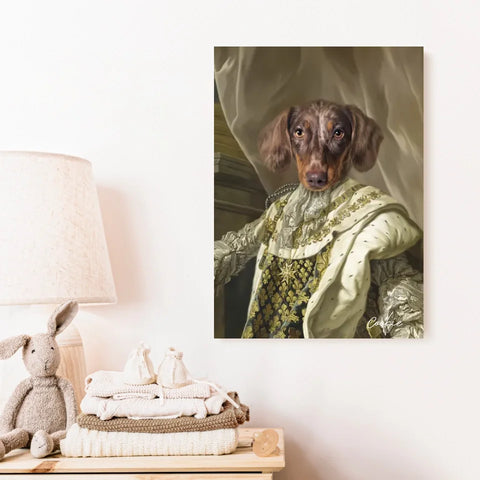 Tableau Animaux Portrait Personnalisé Renaissance Roi Louis XVI de France