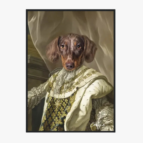 Tableau Animaux Portrait Personnalisé Renaissance Roi Louis XVI de France