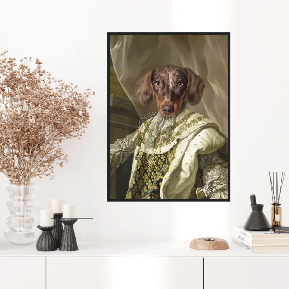 Tableau Animaux Portrait Personnalisé Renaissance Roi Louis XVI de France