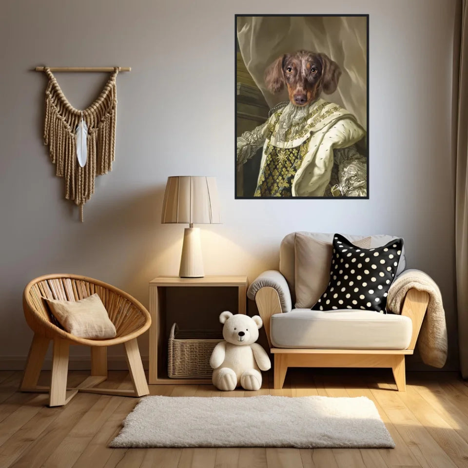 Tableau Animaux Portrait Personnalisé Renaissance Roi Louis XVI de France
