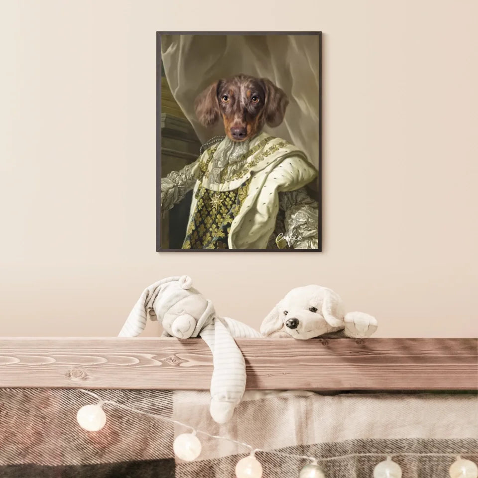 Tableau Animaux Portrait Personnalisé Renaissance Roi Louis XVI de France