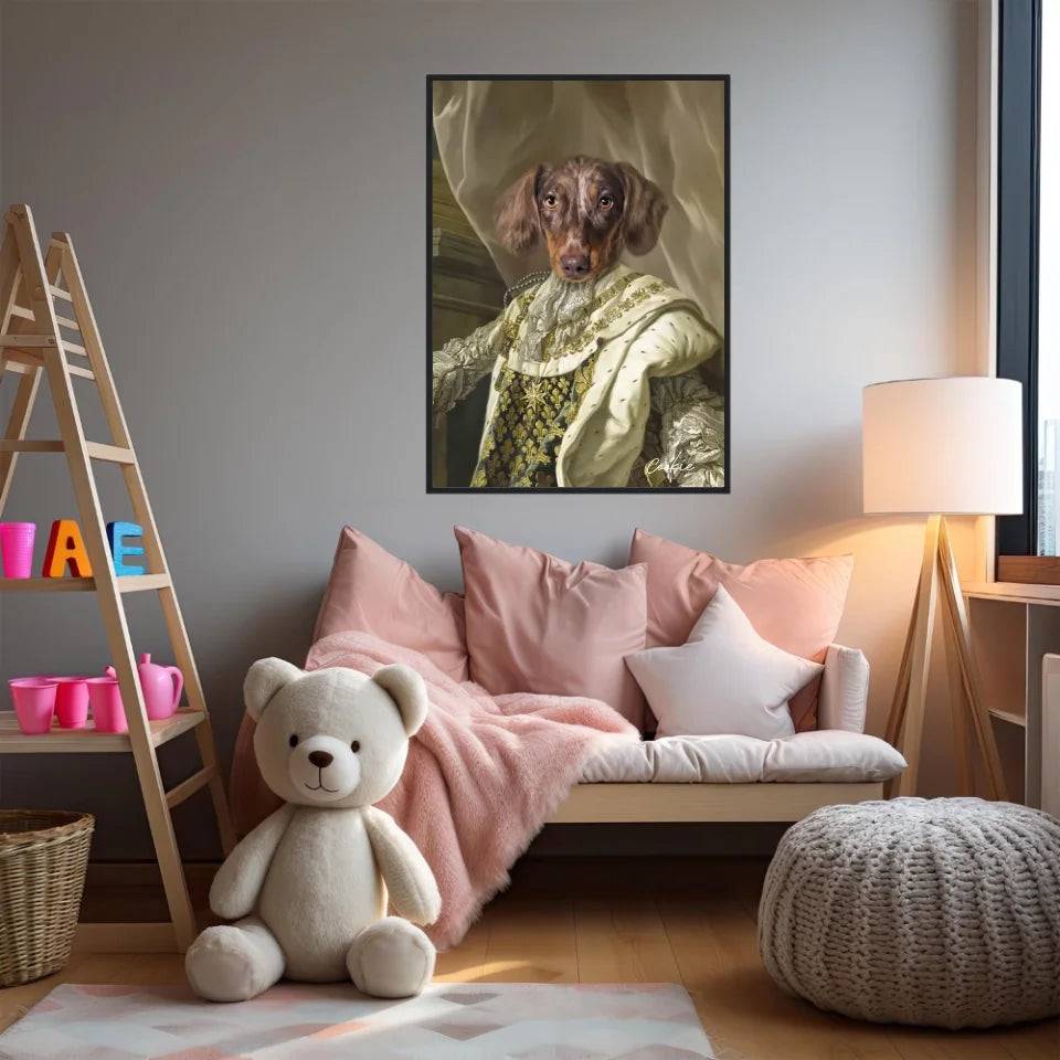 Tableau Animaux Portrait Personnalisé Renaissance Roi Louis XVI de France