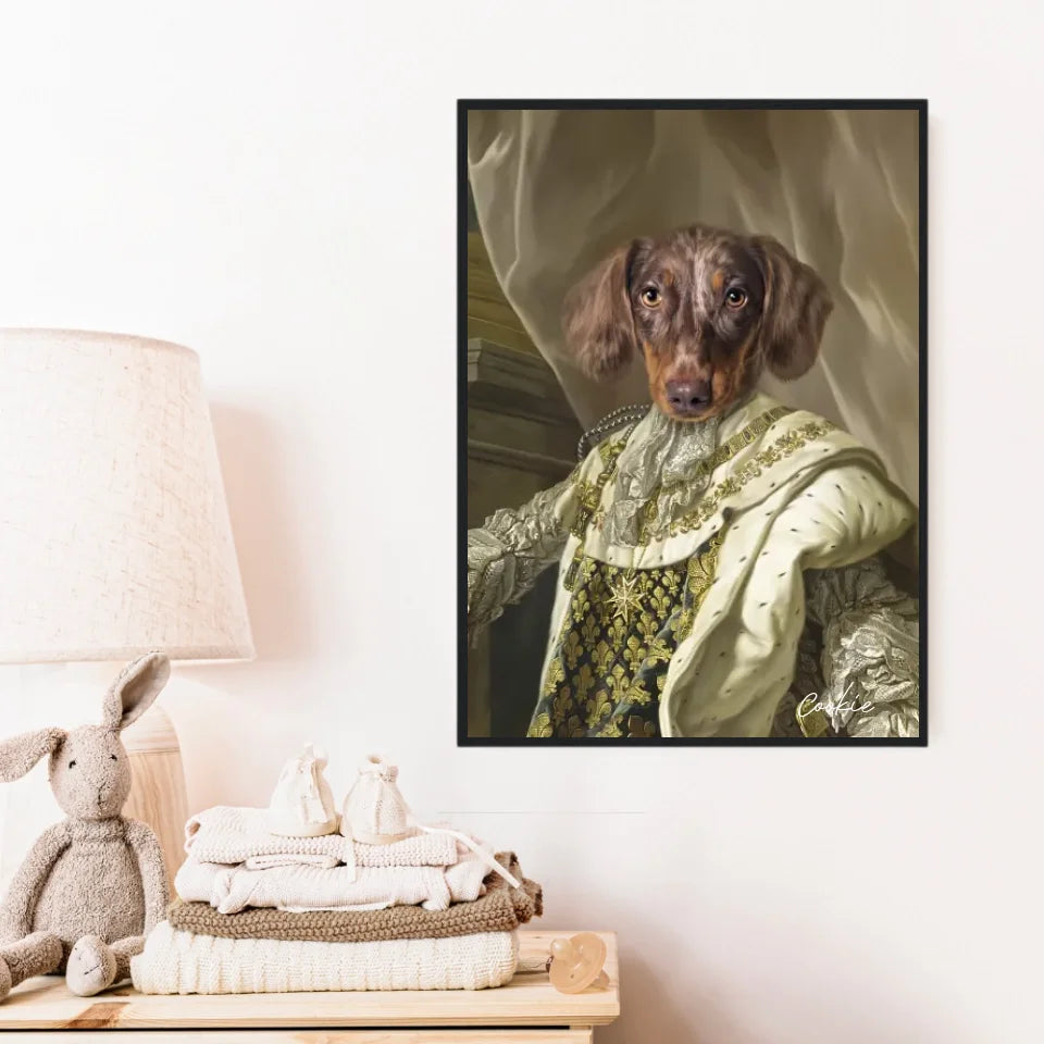Tableau Animaux Portrait Personnalisé Renaissance Roi Louis XVI de France
