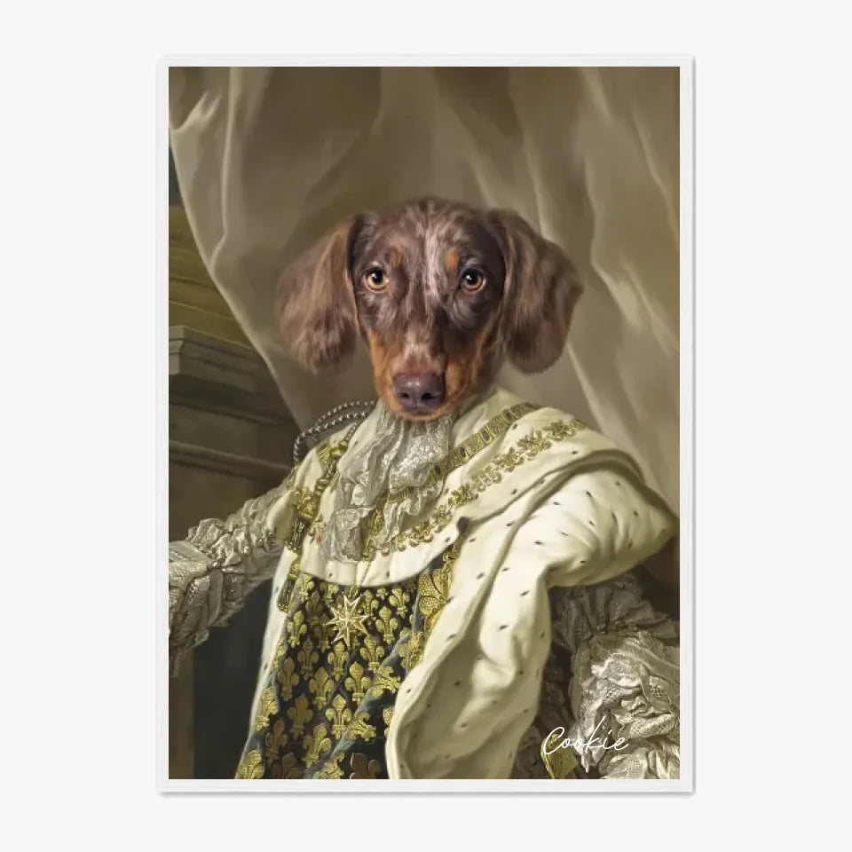 Tableau Animaux Portrait Personnalisé Renaissance Roi Louis XVI de France