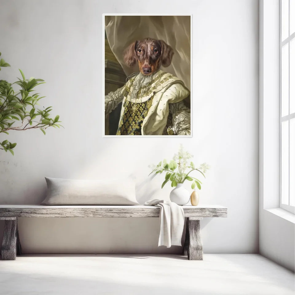 Tableau Animaux Portrait Personnalisé Renaissance Roi Louis XVI de France