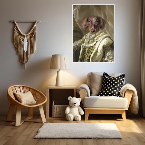 Tableau Animaux Portrait Personnalisé Renaissance Roi Louis XVI de France
