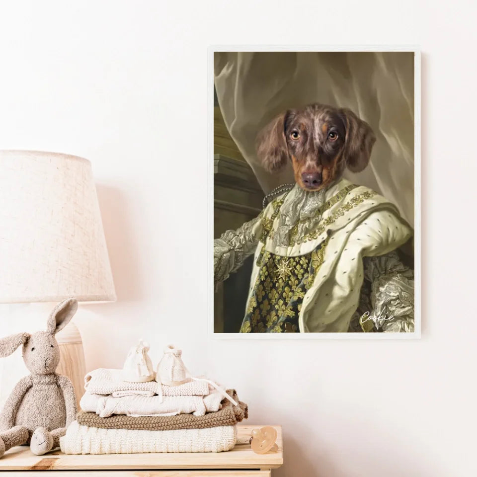 Tableau Animaux Portrait Personnalisé Renaissance Roi Louis XVI de France