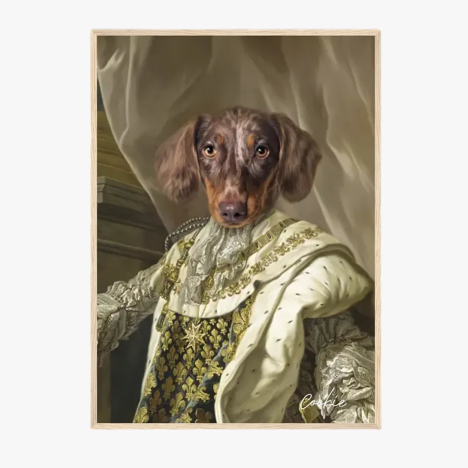 Tableau Animaux Portrait Personnalisé Renaissance Roi Louis XVI de France