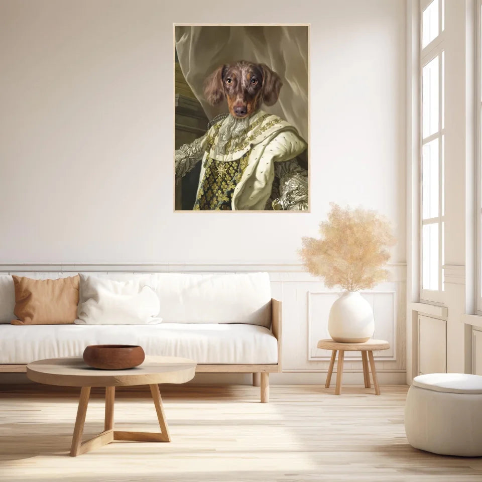 Tableau Animaux Portrait Personnalisé Renaissance Roi Louis XVI de France