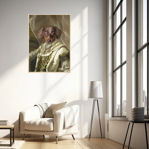 Tableau Animaux Portrait Personnalisé Renaissance Roi Louis XVI de France