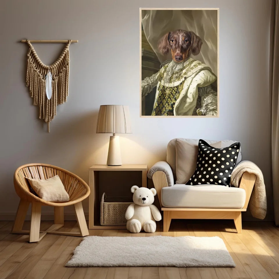 Tableau Animaux Portrait Personnalisé Renaissance Roi Louis XVI de France