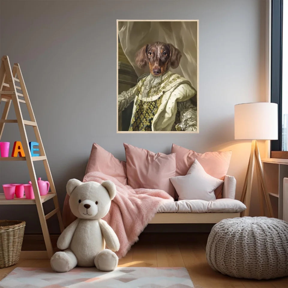 Tableau Animaux Portrait Personnalisé Renaissance Roi Louis XVI de France