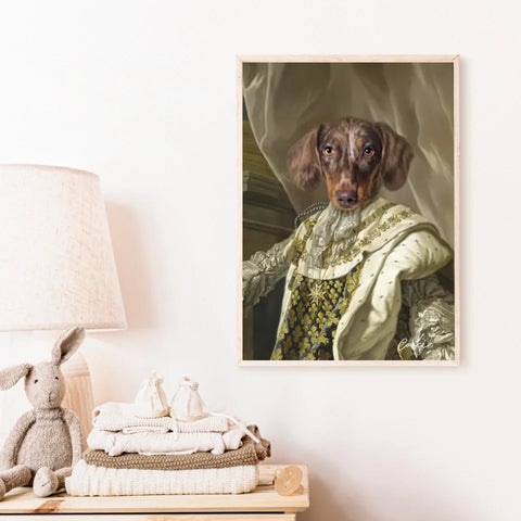 Tableau Animaux Portrait Personnalisé Renaissance Roi Louis XVI de France