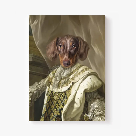 Tableau Animaux Portrait Personnalisé Renaissance Roi Louis XVI de France