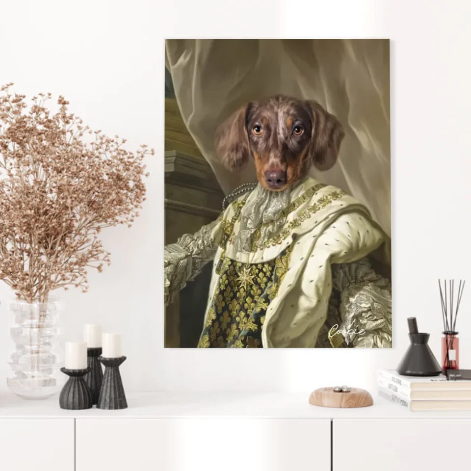 Tableau Animaux Portrait Personnalisé Renaissance Roi Louis XVI de France