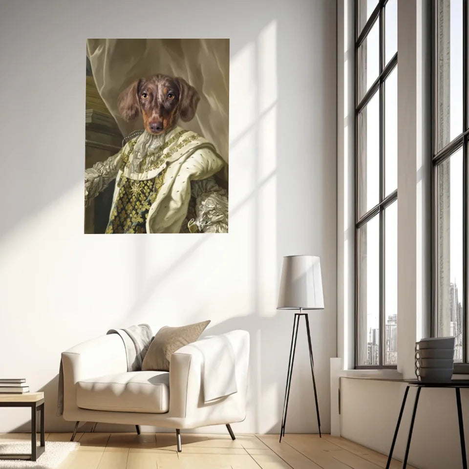 Tableau Animaux Portrait Personnalisé Renaissance Roi Louis XVI de France