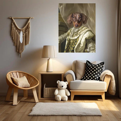 Tableau Animaux Portrait Personnalisé Renaissance Roi Louis XVI de France