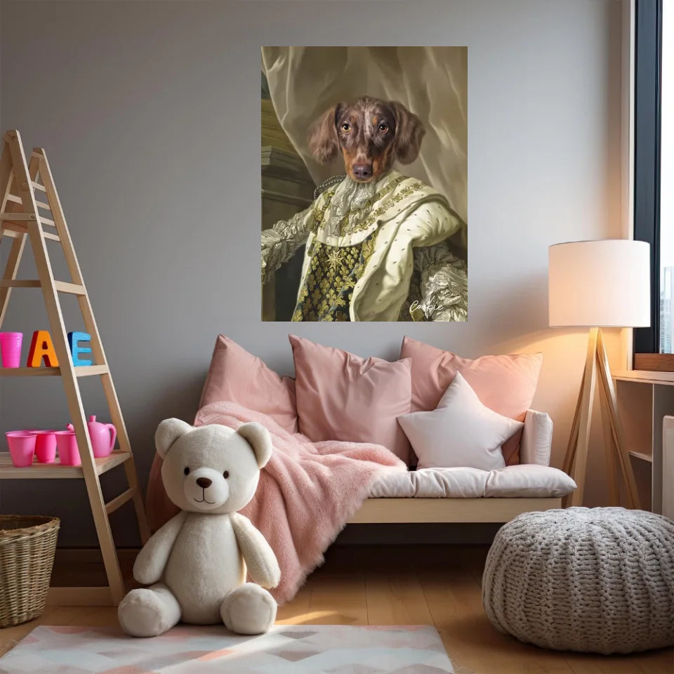 Tableau Animaux Portrait Personnalisé Renaissance Roi Louis XVI de France